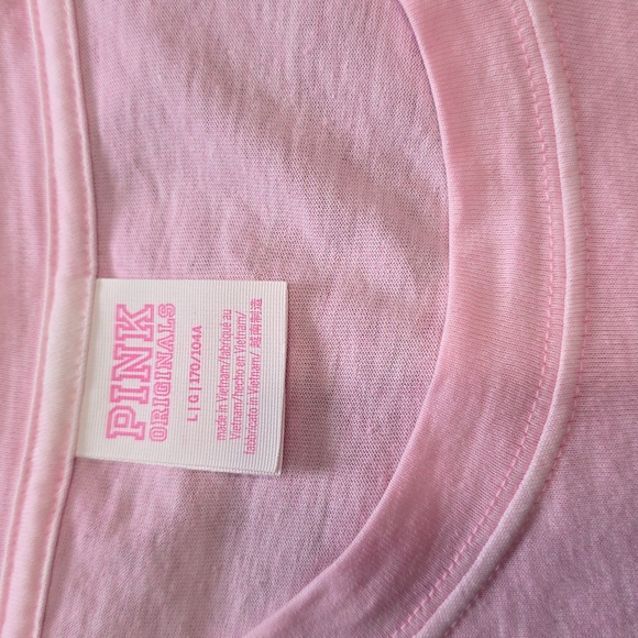 PINK Victoria's Secret Light Pink Long Sleeve Tee Size L - Picture 3 of 4